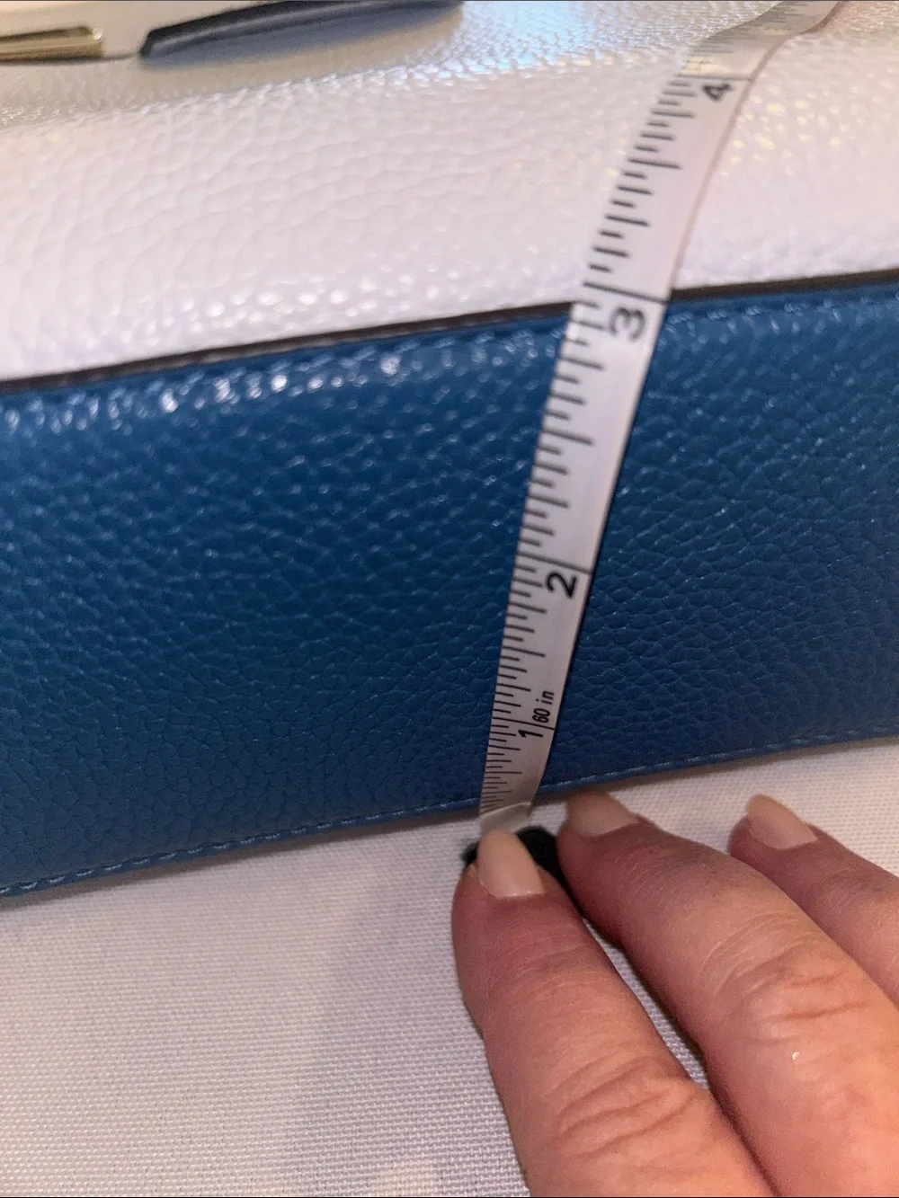Kate Spade Blue two-toned Leather Crossbody Messenger Bag with Branded Strap